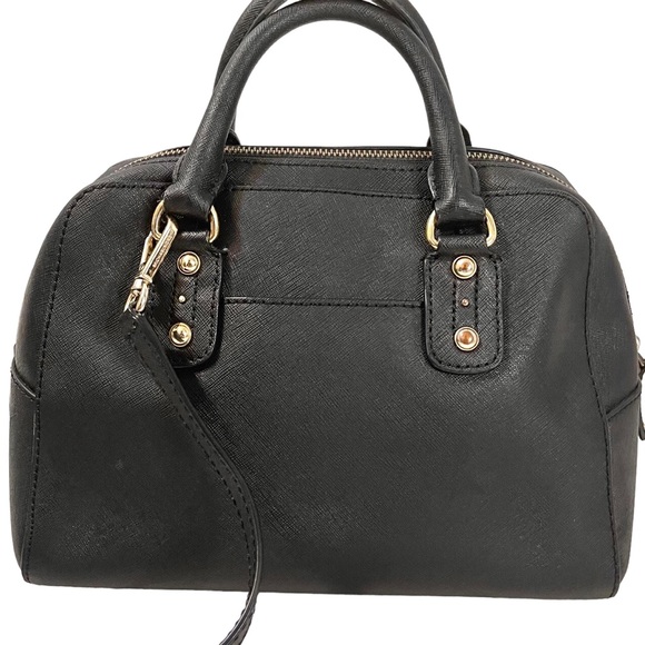 🎉 HP! ❤️ Michael Kors Saffiano Small Leather Satchel in Black - Picture 3 of 10